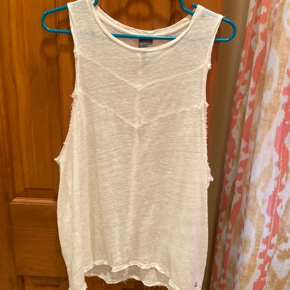 Sweaty Betty Tops - Sweaty Betty Light Yellow Linen Tank Top